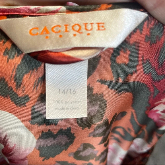 Cacique Slip and Robe Combo Satin Floral Animal Print - Picture 6 of 6